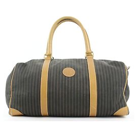 Fendi Mala Pequin Stripe Boston Duffle Outro