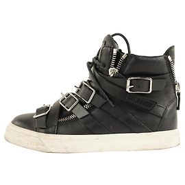 Giuseppe Zanotti masculino 38.5 Tênis com tiras pretas de cano alto Outro