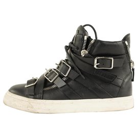 Giuseppe Zanotti-men's 38.5 Strappy Sneakers Black High Top-Other