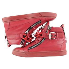 Giuseppe Zanotti men's 43.5 RDM444 Red Leather High Top London Chain Sneaker Other