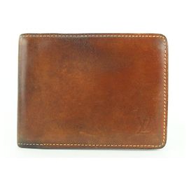 Louis Vuitton Cartera Bifold De Cuero Marrón Vachetta Nomade Para Hombre Slender Marco Otro