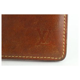 Louis Vuitton-Brown Vachetta Nomade Leather Bifold Wallet Mens Slender Marco-Other