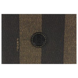 Fendi-Brown Tobacco Pequin Stripe Men's Bifold Wallet 14FF1214-Other