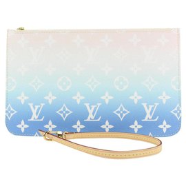 Louis Vuitton-Monograma Azul Junto à Piscina Bolsa de Pulso MM Pochette Neverfull-Outro