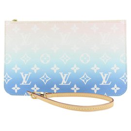 Louis Vuitton-Bolsa de pulso com monograma azul à beira da piscina Neverfull Pochette-Outro