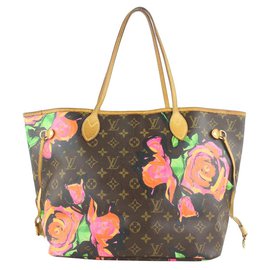 Louis Vuitton-Stephen Sprouse Graffiti Roses Neverfull MM Tote Bag-Other