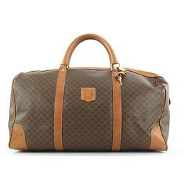 Céline Mala Duffle Marrom Macadam Boston Triomphe com fechadura e chave Outro
