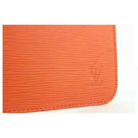 Louis Vuitton-Manadarin Orange Leather Neverfull Pochette MM / GM Pulseira-Outro
