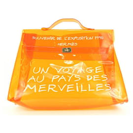 Hermès-Souvenir De L'exposition 1998 Kelly Clear Shopping Orange Bag-Other