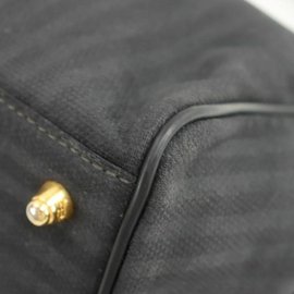 Fendi-Sac de sport noir à rayures pequin Boston-Autre