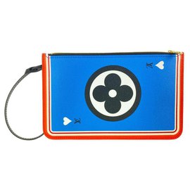 Louis Vuitton-Blue Poker Rare Game em Neverfull Pochette Wristlet Clutch-Outro
