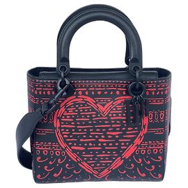 Sac moyen Christian Dior édition limitée Noir Rouge