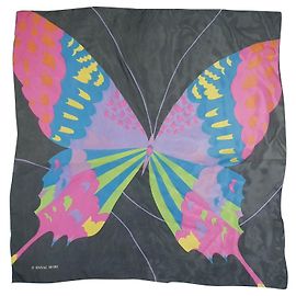 Bufanda de seda Hanae Mori con estampado de mariposas Multicolor