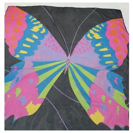 Hanae Mori-Seiden Schals-Mehrfarben 