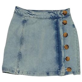 Minissaia azul claro Free People de algodão Azul claro