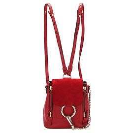 Chloé Chloe Red Mini Faye Lederrucksack Rot