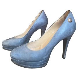 Liu.Jo Pumps Denim Blue Leather Heels Dark blue