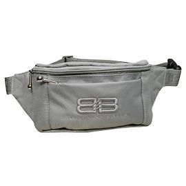 Bolsa Balenciaga em Lona Cinza Cinza