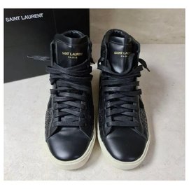 Saint Laurent-Saint Laurent Leather Star High Tops Sneakers Sz.35,5-Multiple colors