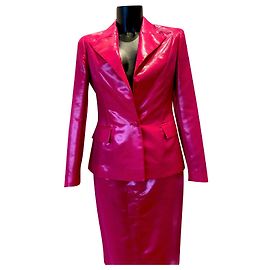 Blumarine Skirt Suit Fuchsia Metallized Fuschia
