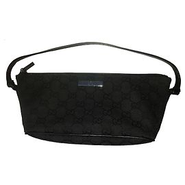 Gucci Umhängetasche Schwarze Leinwand Schwarz