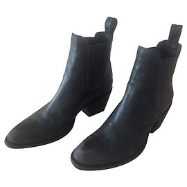 Mexicana black leather boots, Used Neuves T look. 40 Black