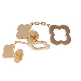VAN CLEEF & ARPELS 18Orecchini a bottone Alhambra traforati in oro giallo K. Giallo
