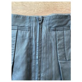 Autre Marque-Chevignon short skirt in lambskin-Dark grey
