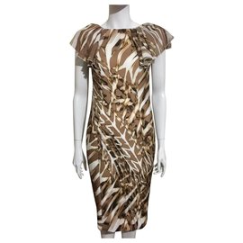 Basler-Basler, stunningly elegant dress-Brown,Cream