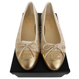 Chanel Ballerines Multicolore Beige