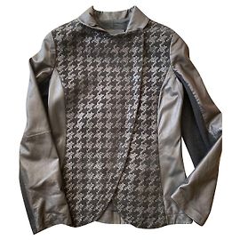 Autre Marque Giacca in pelle nera da donna Emporto Armani Nero