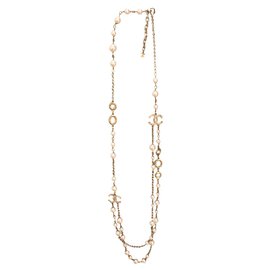 Chanel Lunghe collane D'oro Bianco sporco