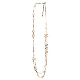 Chanel-Lange Halsketten-Golden,Aus weiß