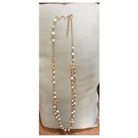 Chanel-Lange Halsketten-Golden,Aus weiß