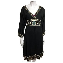 Diane Von Furstenberg-DvF Thea silk kimono dress-Black,Multiple colors