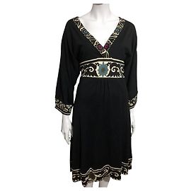 Diane Von Furstenberg Vestido kimono de seda DvF Thea Negro Multicolor
