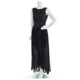Autre Marque Barbara Schwarzer Kleid Dunkelblau Blau