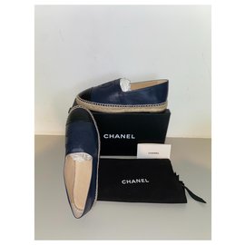 Chanel-Schöne klassische Chanel Espadrille-Dunkelblau