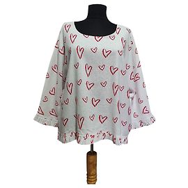 Cynthia Rowley Leinenbluse Weiß Rot Weiß Rot