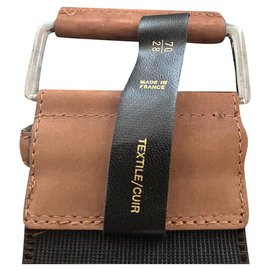 Georges Rech-Georges Rech women's leather and fabric belt-Brown