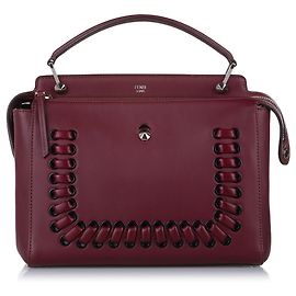 Fendi Red DotCom Leather Satchel Red Dark red