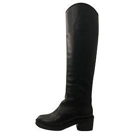 Botas Chanel Cavaliere em couro preto Preto
