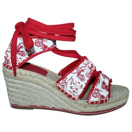 Tory Burch Espadrilles compensées rouges Rouge
