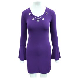 Michael Kors-Purple Dress with Flare Sleeves-Purple