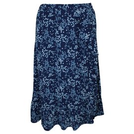 Michael Kors-Blue Print Ruffle Hem Skirt-Blue