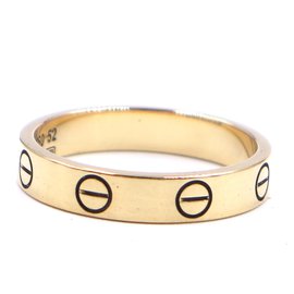 Cartier-cartier 18k Yellow Gold Love Wedding Ring Size 52-Golden