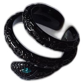 APM Monaco HEBILLA MONO SERPIENTE PLATA Negro