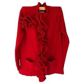 Cardigan Sonia Rykiel de lã vermelho com rosa e fecho Vermelho