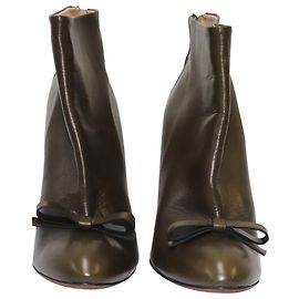 Botas arco de couro Nina Ricci Anke Verde Caqui