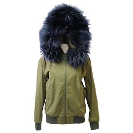 Mr & Mrs italy Fur Coat Green Khaki